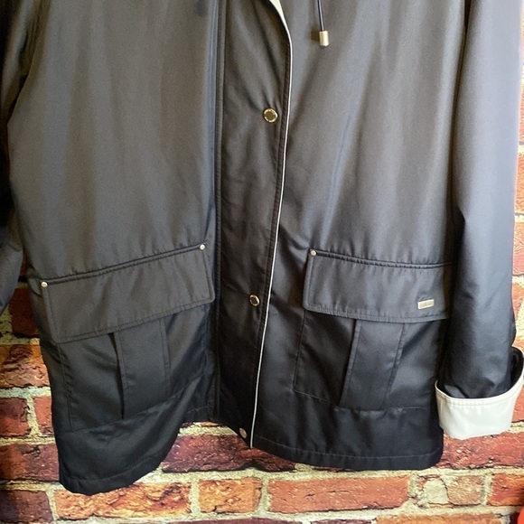 London Fog Emilia Navy & Grey Zip Up Hooded Jacket Size L - Picture 6 of 14